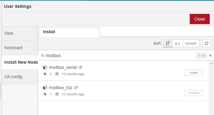 new nodes installed dialog